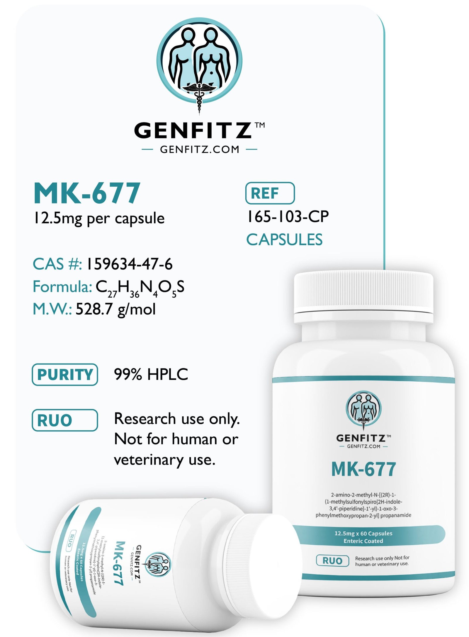 MK-677 (Ibutamoren) 12.5mg X 60 capsules